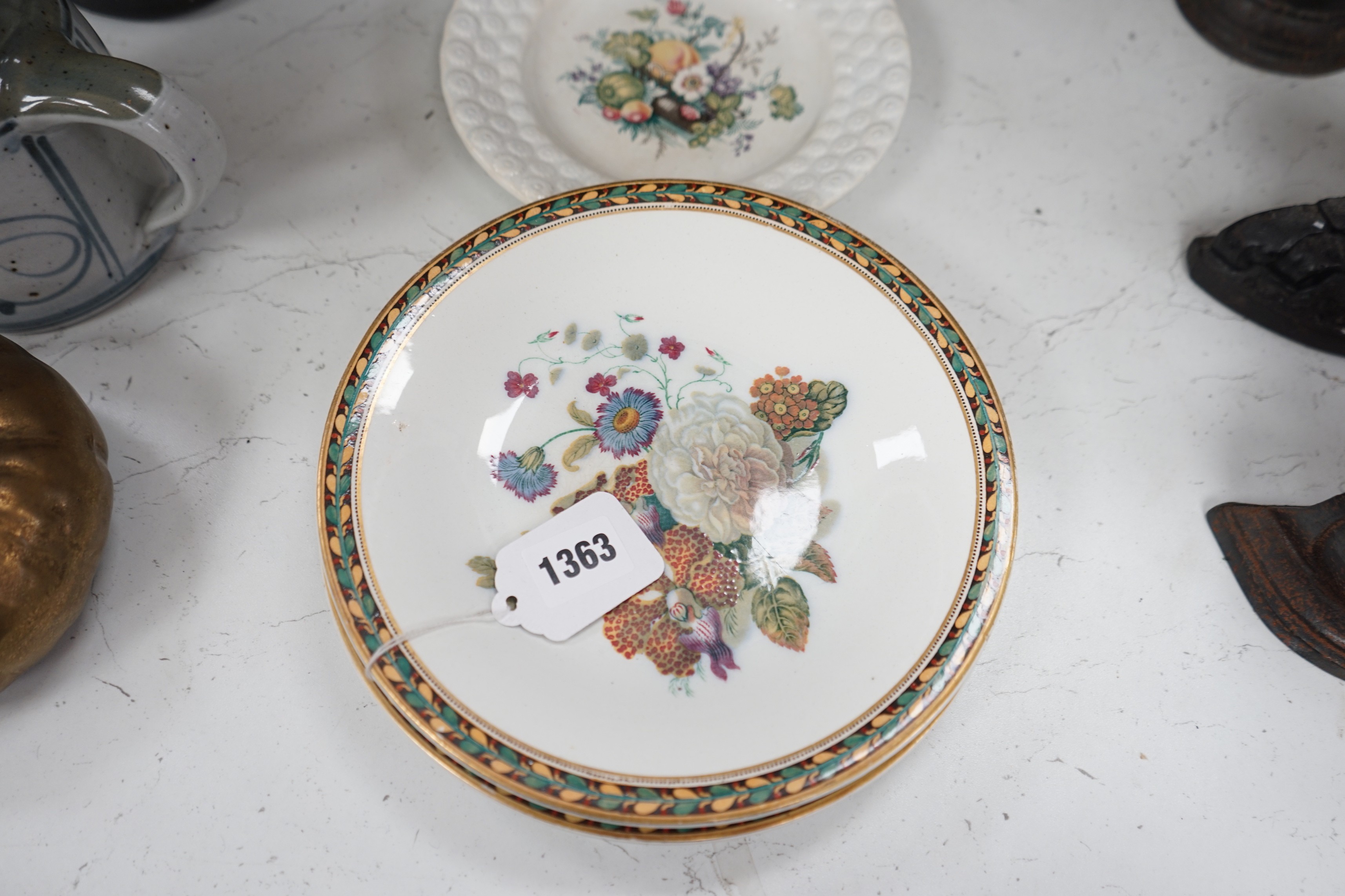 A group of Victorian multi-colour printed plates, to include Wedgwood and F & R Pratt